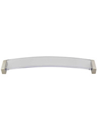 Positano Clear Arched Pull - 8 3/4 inch Center-to-Center in Satin Nickel/Clear.